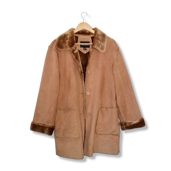 VINTAGE BERNARDO FAUX SUEDE TAN JACKET - Picture 1 of 15